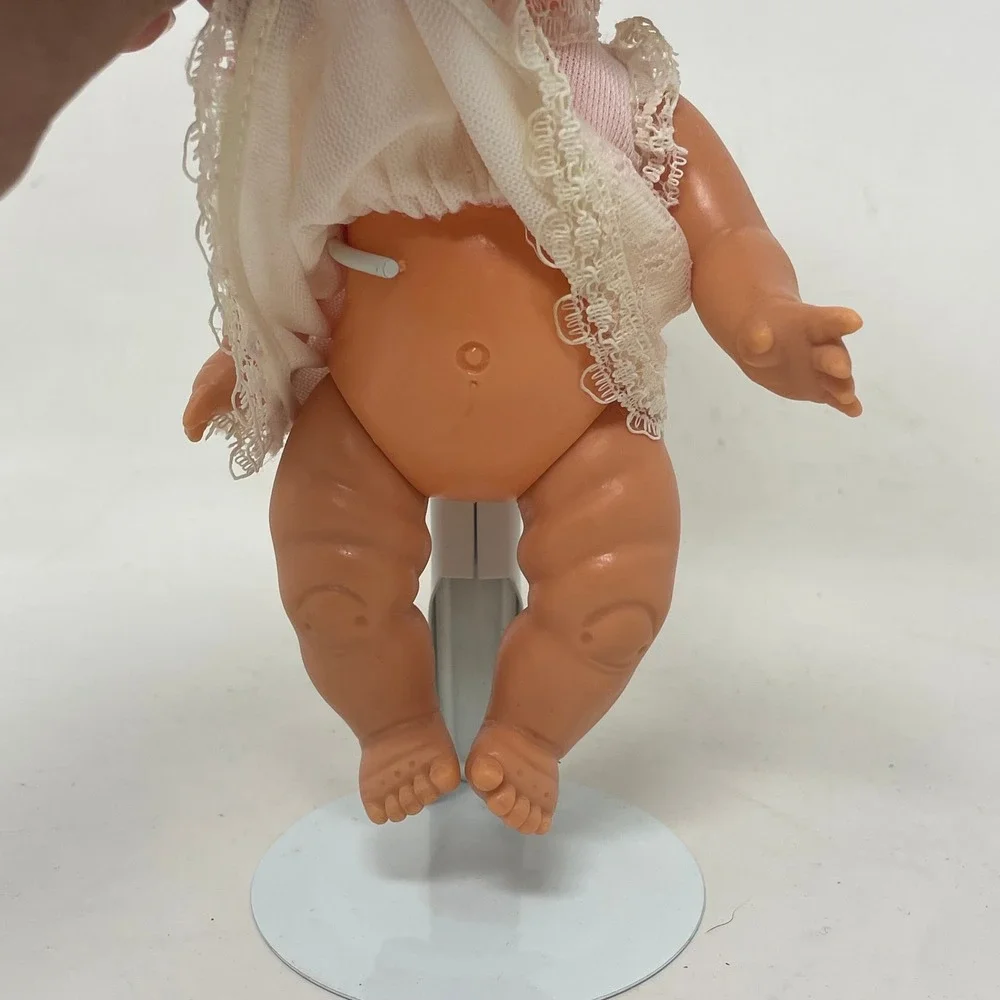 Playmates Vintage Baby Doll Pink Lace Dress Strawberry Blonde Hair